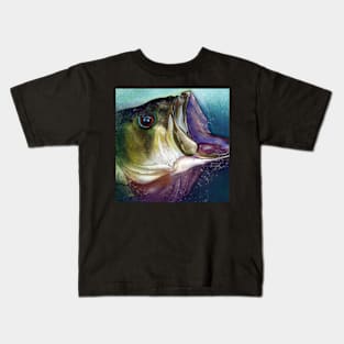 Largemouth Bass Head Painting Kids T-Shirt